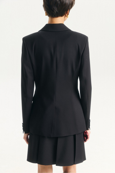 Приталенный жакет на одну пуговицу из текстиля для делового образа HELEN BIRCH J015b - фото 5