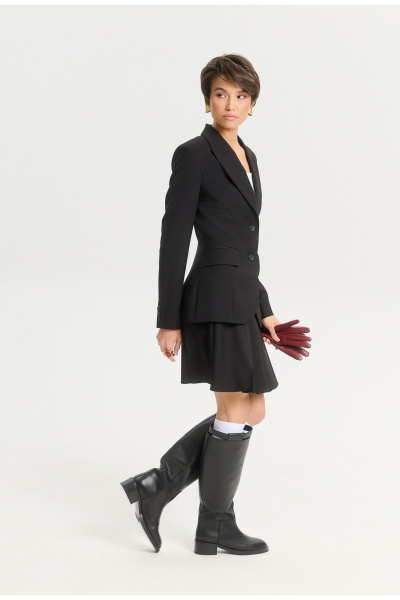 Приталенный жакет на одну пуговицу из текстиля для делового образа HELEN BIRCH J015b - фото 3