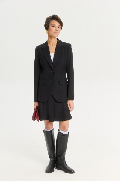 Приталенный жакет на одну пуговицу из текстиля для делового образа HELEN BIRCH J015b - фото 2