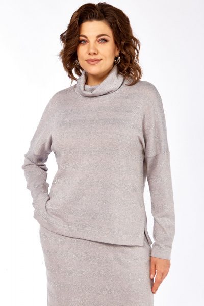 Блуза, юбка LadyThreeStars 2541 светло-серый - фото 4