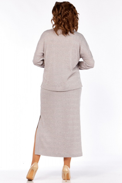 Блуза, юбка LadyThreeStars 2541 светло-серый - фото 3