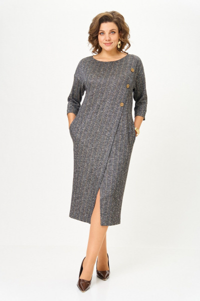 Платье Michel chic 2190 серый_елочка - фото 2