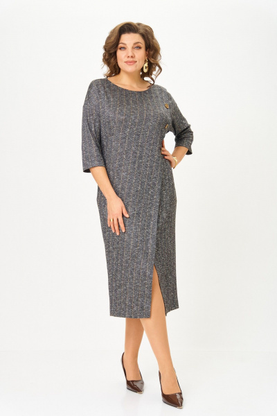 Платье Michel chic 2190 серый_елочка - фото 1
