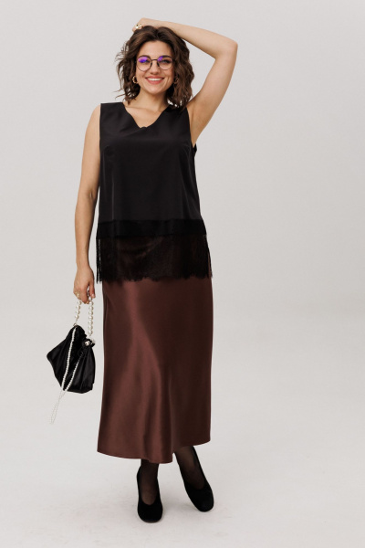 Юбка Anelli 1808 горький-шоколад - фото 7