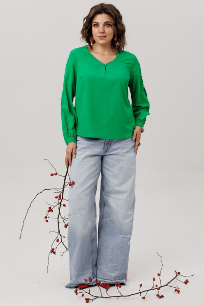 Блуза Anelli 1802 зеленый - фото 6