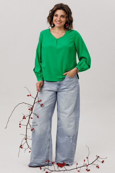 Блуза Anelli 1802 зеленый - фото 2