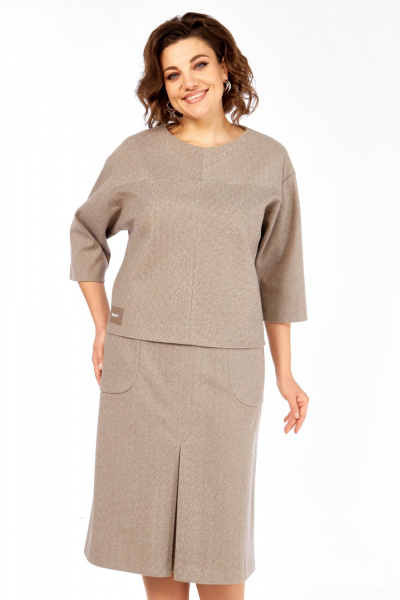 Блуза, юбка Элль-стиль 2441/2 кофе - фото 14
