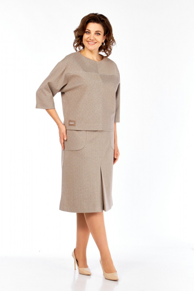 Блуза, юбка Элль-стиль 2441/2 кофе - фото 12