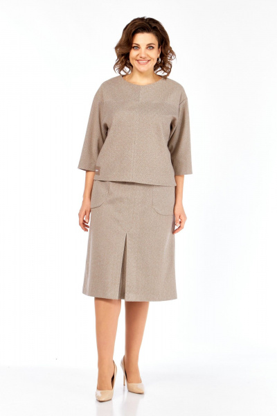 Блуза, юбка Элль-стиль 2441/2 кофе - фото 11