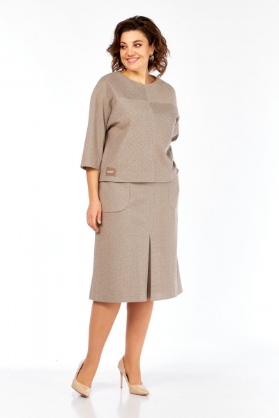 Блуза, юбка Элль-стиль 2441/2 кофе - фото 10
