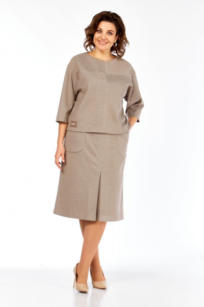 Блуза, юбка Элль-стиль 2441/2 кофе - фото 9