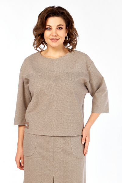 Блуза, юбка Элль-стиль 2441/2 кофе - фото 5