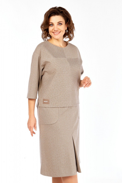 Блуза, юбка Элль-стиль 2441/2 кофе - фото 3