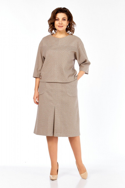 Блуза, юбка Элль-стиль 2441/2 кофе - фото 1