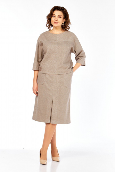 Блуза, юбка Элль-стиль 2441/2 кофе - фото 2