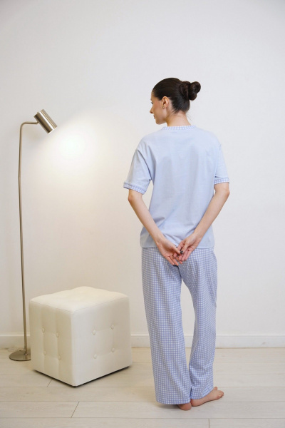 Брюки, футболка Купалинка 42600G.158-164 к.голубой,клетка - фото 4