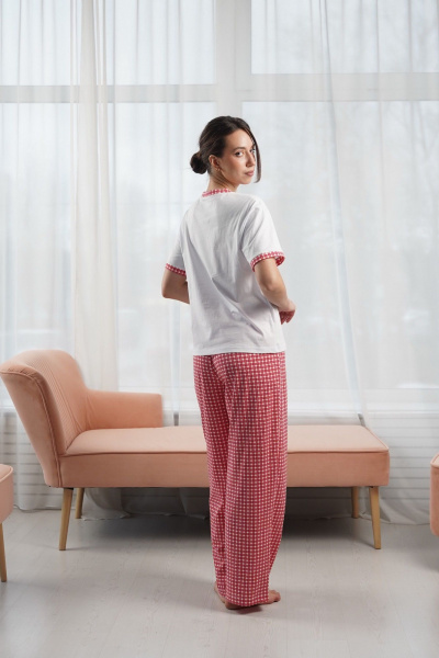 Брюки, футболка Купалинка 42601G.158-164 к.белый,клетка - фото 7