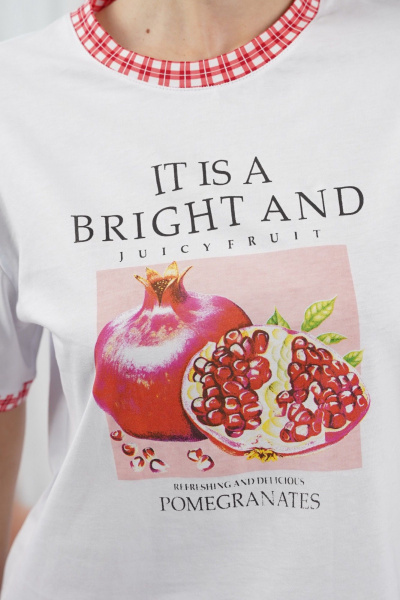 Брюки, футболка Купалинка 42601G.158-164 к.белый,клетка - фото 3