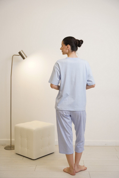 Капри, футболка Купалинка 42700G.158-164 к.голубой,клетка - фото 7