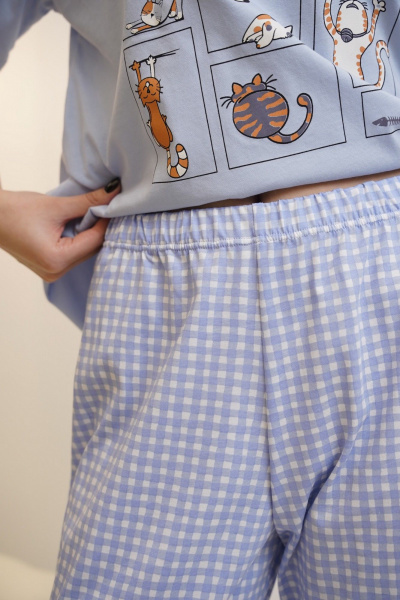 Капри, футболка Купалинка 42700G.158-164 к.голубой,клетка - фото 5