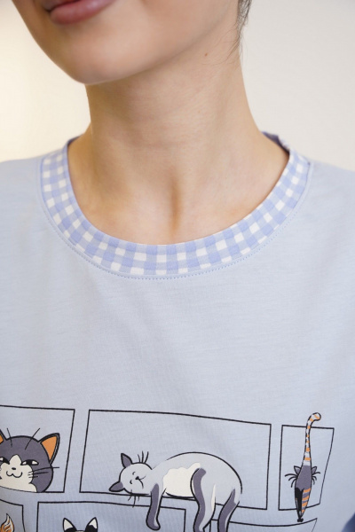 Капри, футболка Купалинка 42700G.158-164 к.голубой,клетка - фото 4