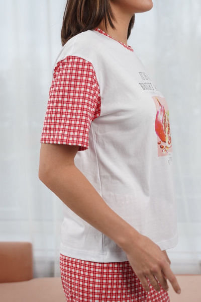 Капри, футболка Купалинка 42701G.158-164 к.белый,клетка - фото 6