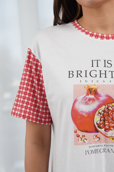 Капри, футболка Купалинка 42701G.158-164 к.белый,клетка - фото 5