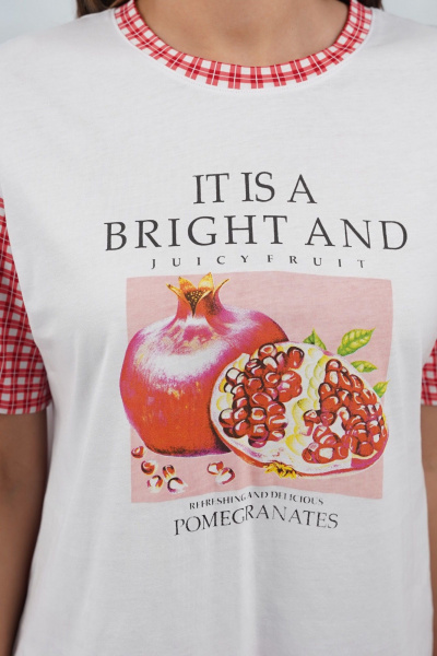 Капри, футболка Купалинка 42701G.158-164 к.белый,клетка - фото 3