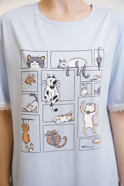 Сорочка Купалинка 666206.158-164 голубой - фото 3