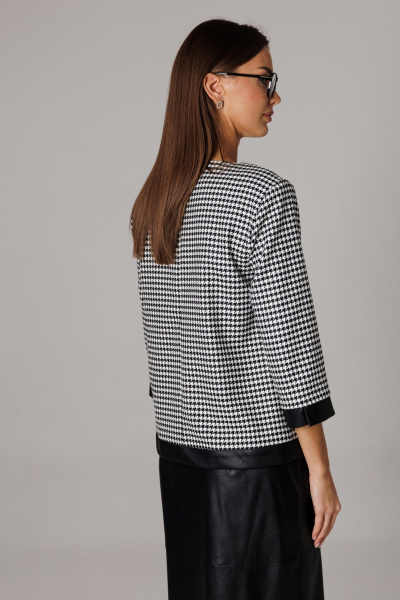 Блуза, юбка Ларс Стиль 1174 молочный-черный - фото 7