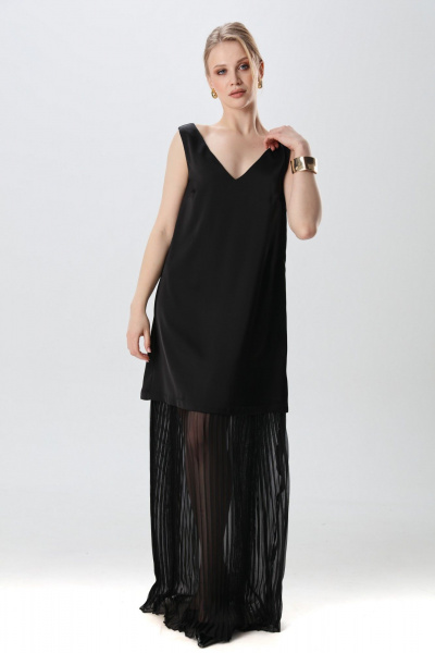 Жилет, платье NikVa 1018-2 чёрный и бордо - фото 6