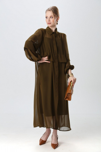 Платье NikVa 943-5 хаки - фото 7