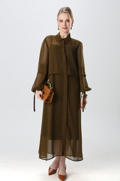 Платье NikVa 944-10 хаки - фото 6