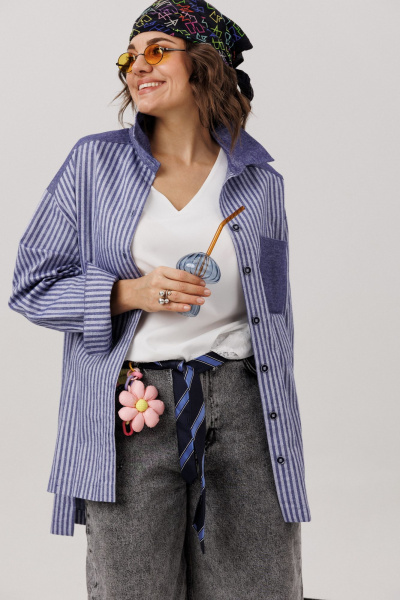 Рубашка Anelli 1800 предгрозовая_синь - фото 5