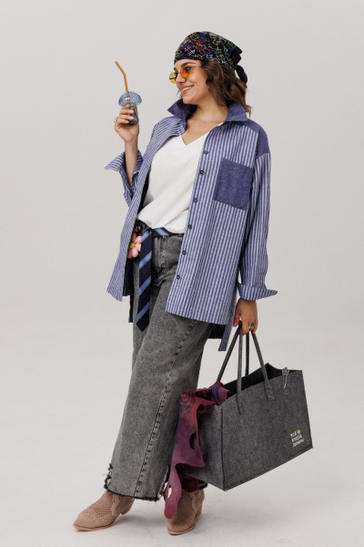 Рубашка Anelli 1800 предгрозовая_синь - фото 4