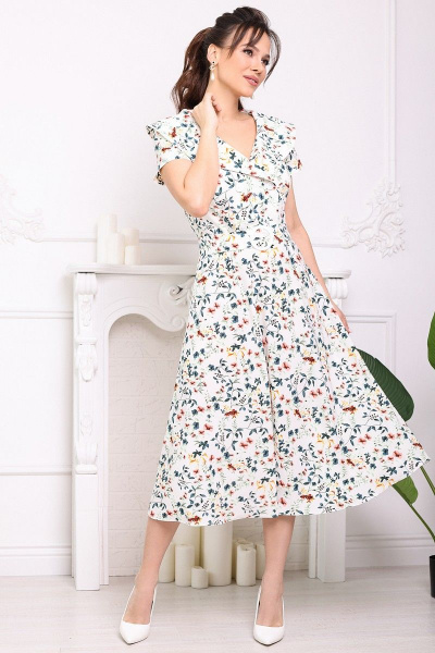 Платье Мода Юрс 2690 молочный_цветы - фото 2