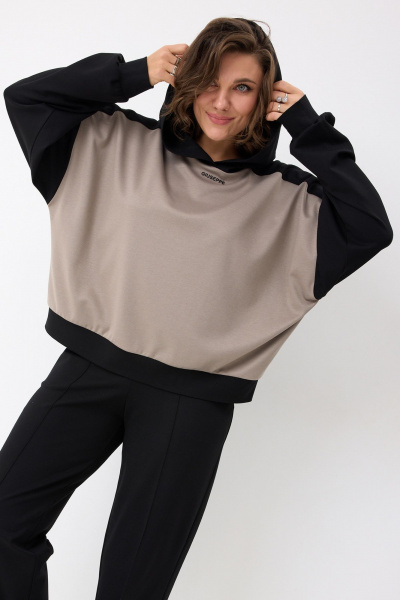 Блуза BegiModa 4157 черный-кварц - фото 4