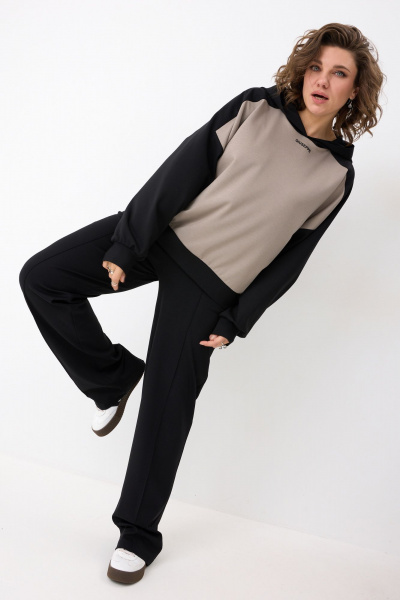 Блуза BegiModa 4157 черный-кварц - фото 3