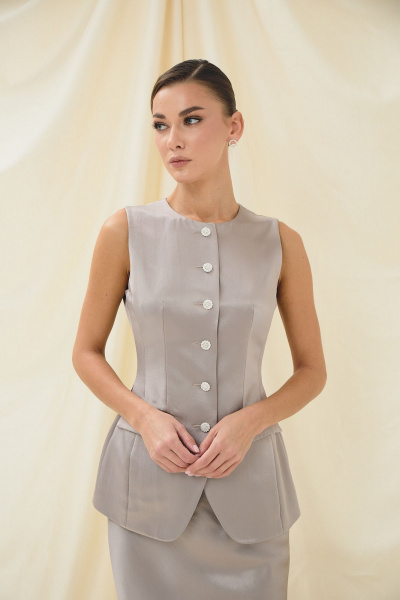 Жилет, юбка Prestige 5757 жемчужный - фото 2