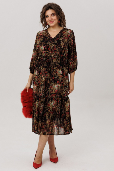 Платье Anelli 1805 шоколодная_виола - фото 9