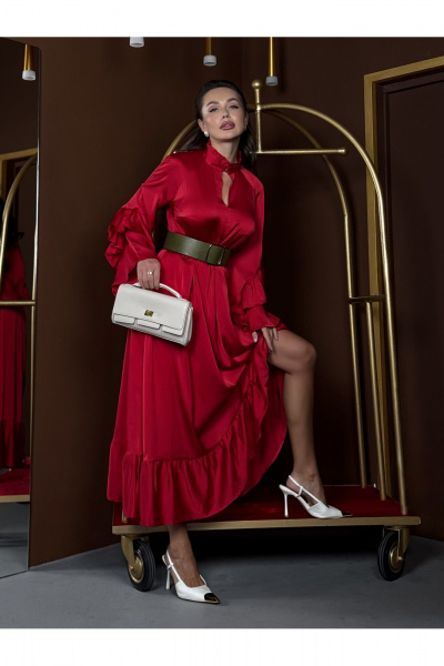 Платье, ремень Pavlova 202 красный - фото 13