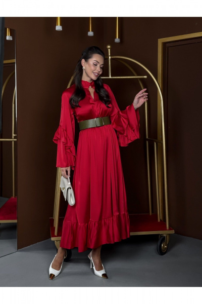 Платье, ремень Pavlova 202 красный - фото 12