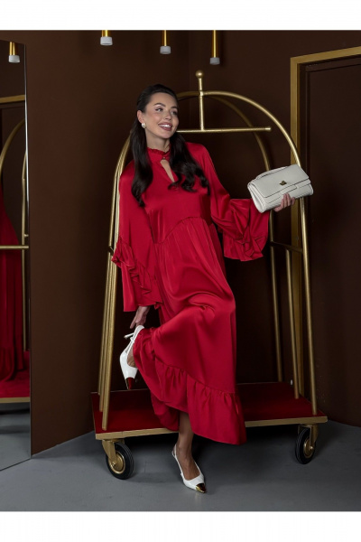 Платье, ремень Pavlova 202 красный - фото 2