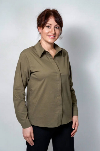 Рубашка SHLOMO 1-28 оливковый - фото 6
