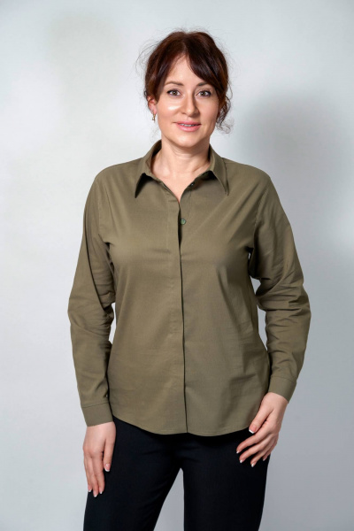 Рубашка SHLOMO 1-28 оливковый - фото 1