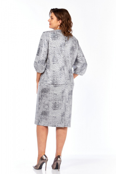 Блуза, юбка Элль-стиль 2400/1 серебро - фото 6