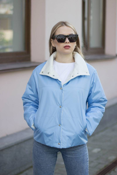 Куртка Sisteroom КДД-013 голубо-молочный - фото 4