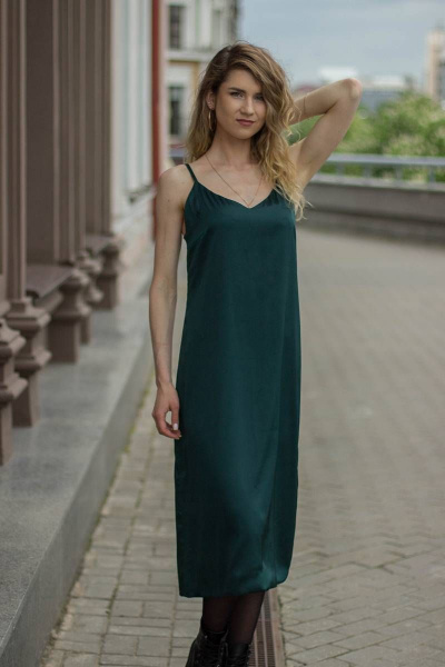 Платье Sisteroom ПлД-054 черно-изумрудный - фото 2