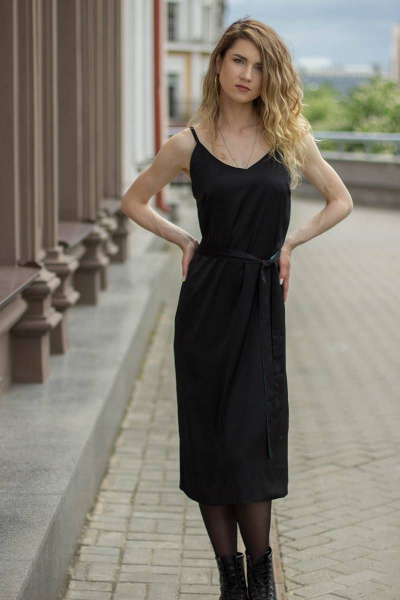 Платье Sisteroom ПлД-054 черно-изумрудный - фото 1