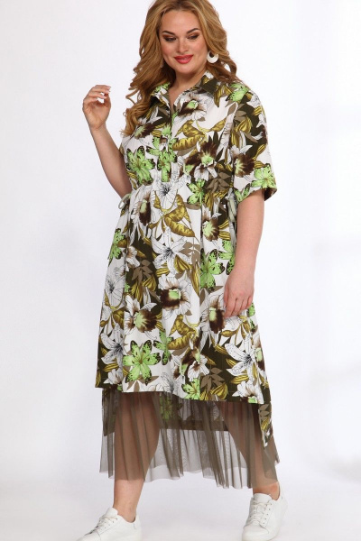Платье, юбка Angelina & Сompany 555 зелень-черный - фото 5